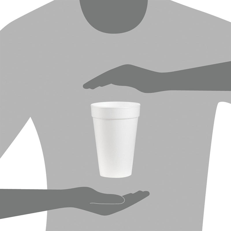 Dart Disposable Insulated Drinking Cup White Styrofoam 16 oz. 25 Ct 16J16 - Image 3